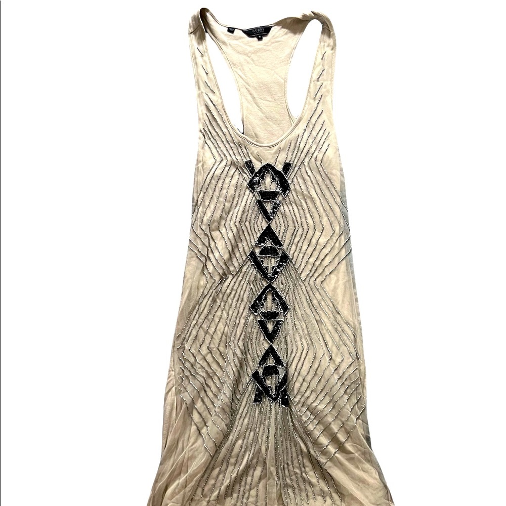 Guess formfitting racer back sequence detailed dress
